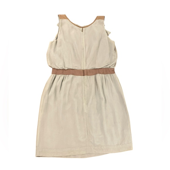 LOFT‎ Womens  Casual Ruffle Dress in Light Sage Green 100% Silk - Picture 4 of 7